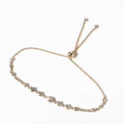 Mixed Diamond Linked Bolo Bracelet