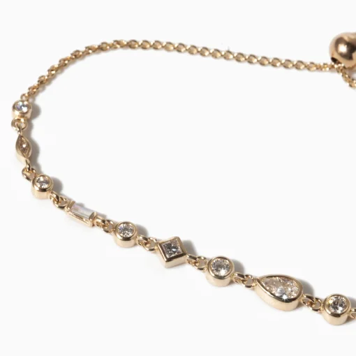 Mixed Diamond Linked Bolo Bracelet