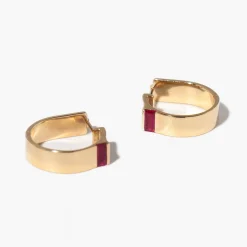 5 mm Braga Hoops with Rubies