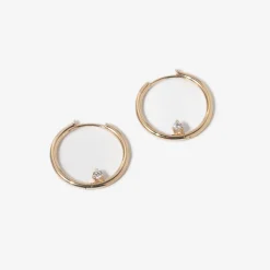 Nested Diamond Large Hinge Huggie Hoops