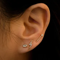 One Step Bar Diamond Earrings