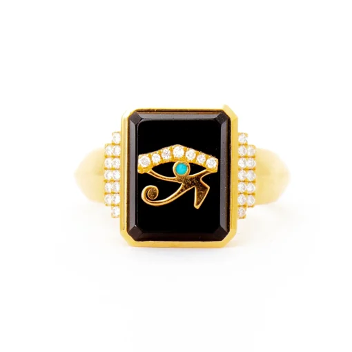 Onyx + Eye Classic Signet Ring