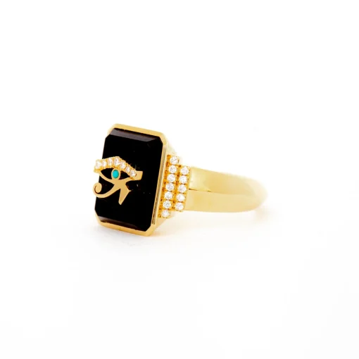 Onyx + Eye Classic Signet Ring