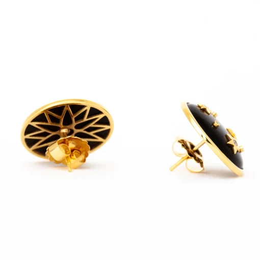 Onyx Le Stelle Button Earrings