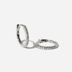 Pavé Diamond Huggie Hoops
