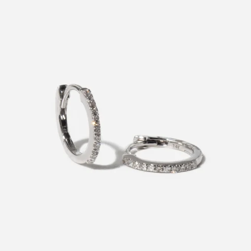 Pavé Diamond Huggie Hoops
