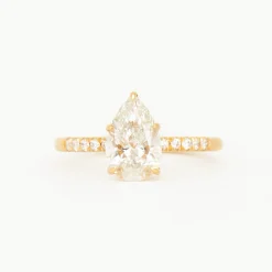 Pear Diamond Pavé Vault Ring