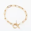 Rectangular Link Bracelet with Tusk Clasp