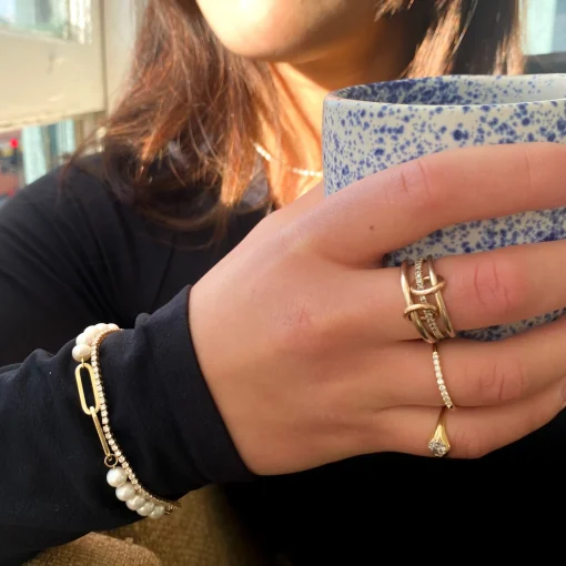 Round Semi Pave Band