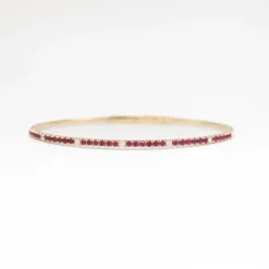 Ruby & White Diamond Flexible-Fit Bangle