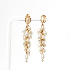 Shadow Diamond & Pearl Earrings