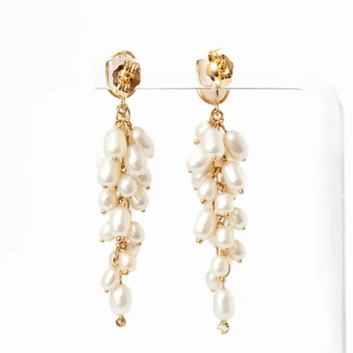Shadow Diamond & Pearl Earrings