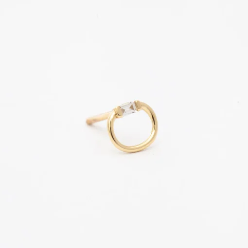 Single Baguette Teeny Doorknocker Stud