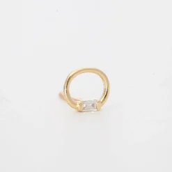 Single Baguette Teeny Doorknocker Stud