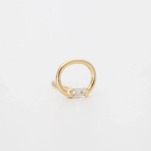 Single Baguette Teeny Doorknocker Stud