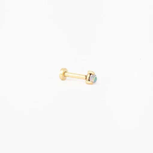Single Small Opal Stud w/ 5 mm Flat Back