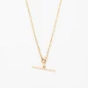 Small Square Oval Link Necklace with Pavé Toggle