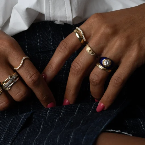 Sundial Pavé Stacker Ring