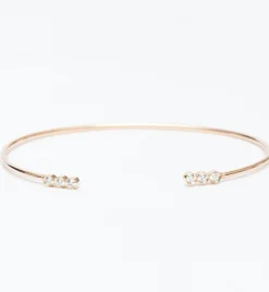 Three Diamond Line Open Cuff
