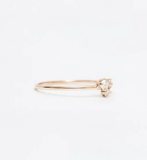 Three Mixed Diamond Prong Trio Ring