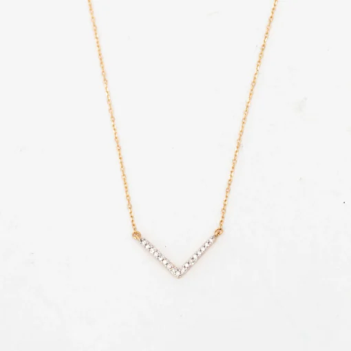 Tiny Pavé V Necklace