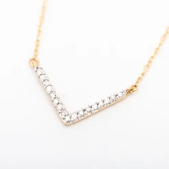 Tiny Pavé V Necklace
