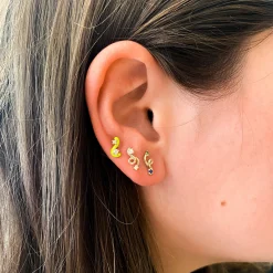 Tsavorite and Blue Sapphire Mini Loop Earring