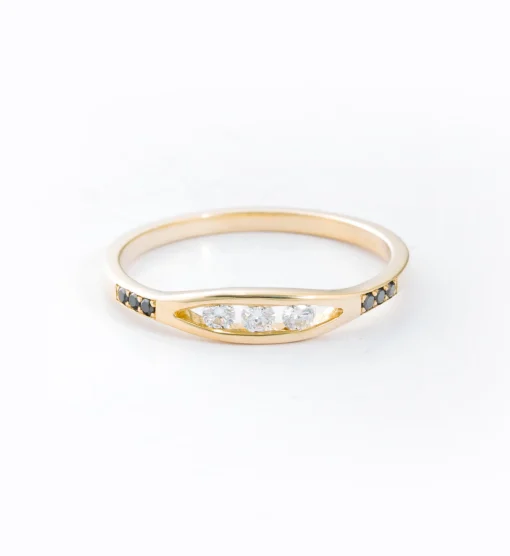 White & Black Diamond Float Ring