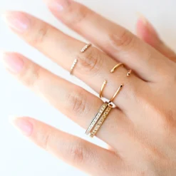 White Diamond Equilibrium Cuff Ring