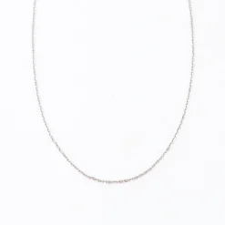 White Gold Medium Diamond-Cut Cable Chain