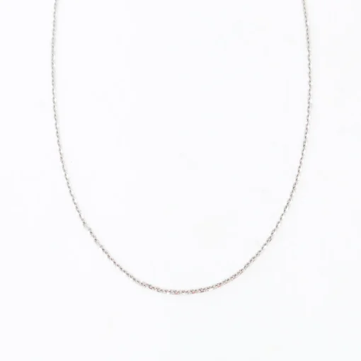 White Gold Medium Diamond-Cut Cable Chain