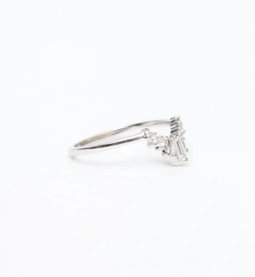 White Gold Triple Baguette Grand Tiara Band