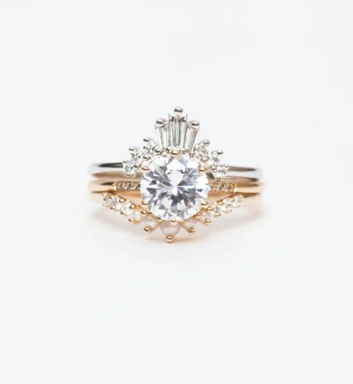 White Gold Triple Baguette Grand Tiara Band