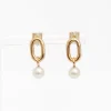 XXL Link & Dangling Pearl Earrings