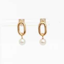 XXL Link & Dangling Pearl Earrings