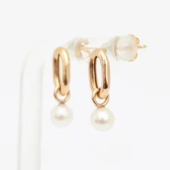 XXL Link & Dangling Pearl Earrings