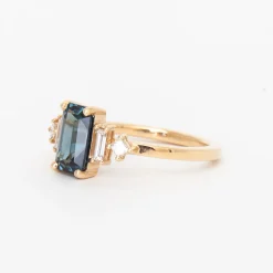 1.92 ct Blue-Green Sapphire Josie Ring