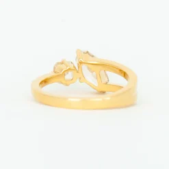 1.06 ct Champagne Lozenge & White Asscher Diamond Maisonette Ring