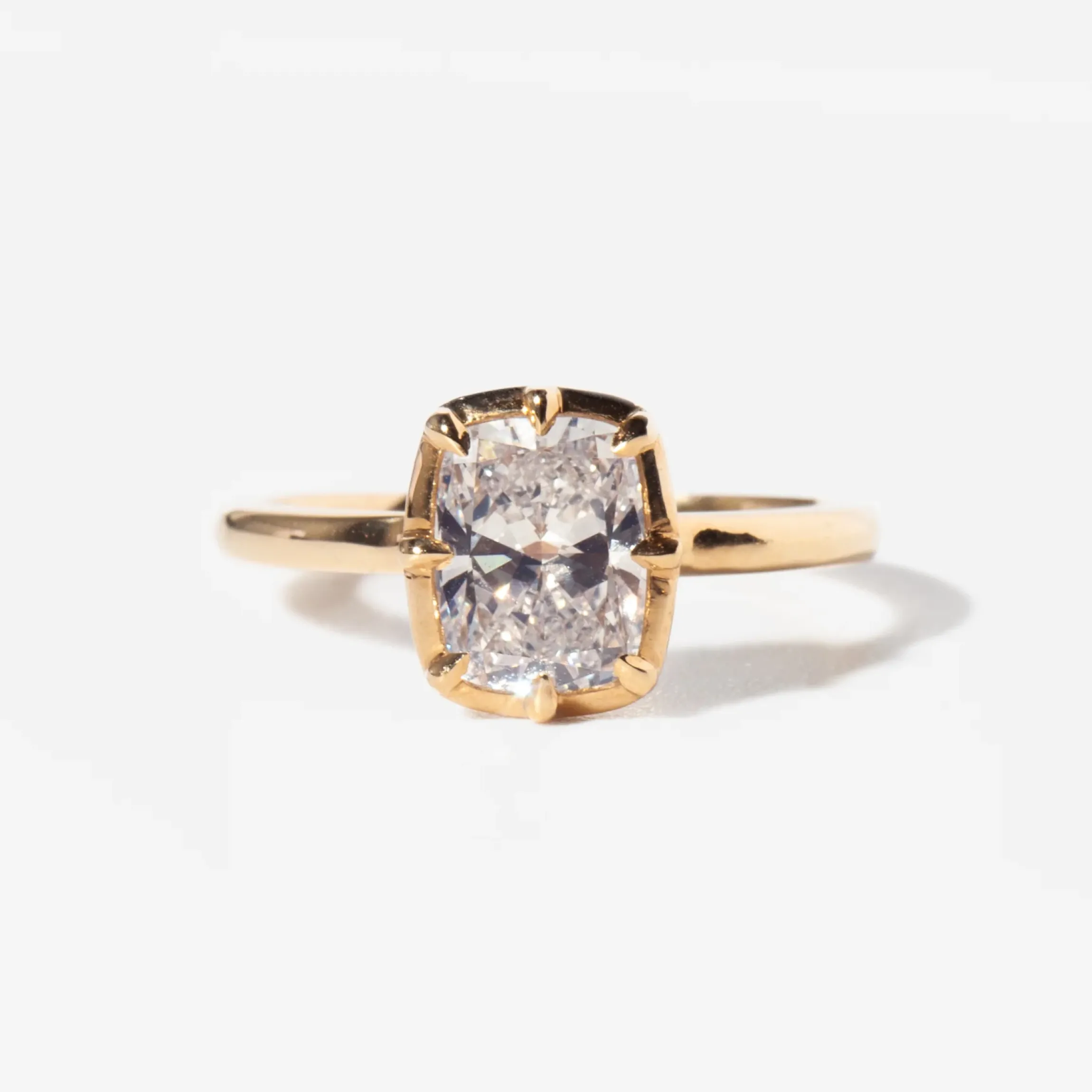 1.50 ct Elongated Cushion Diamond Tableau Solitaire