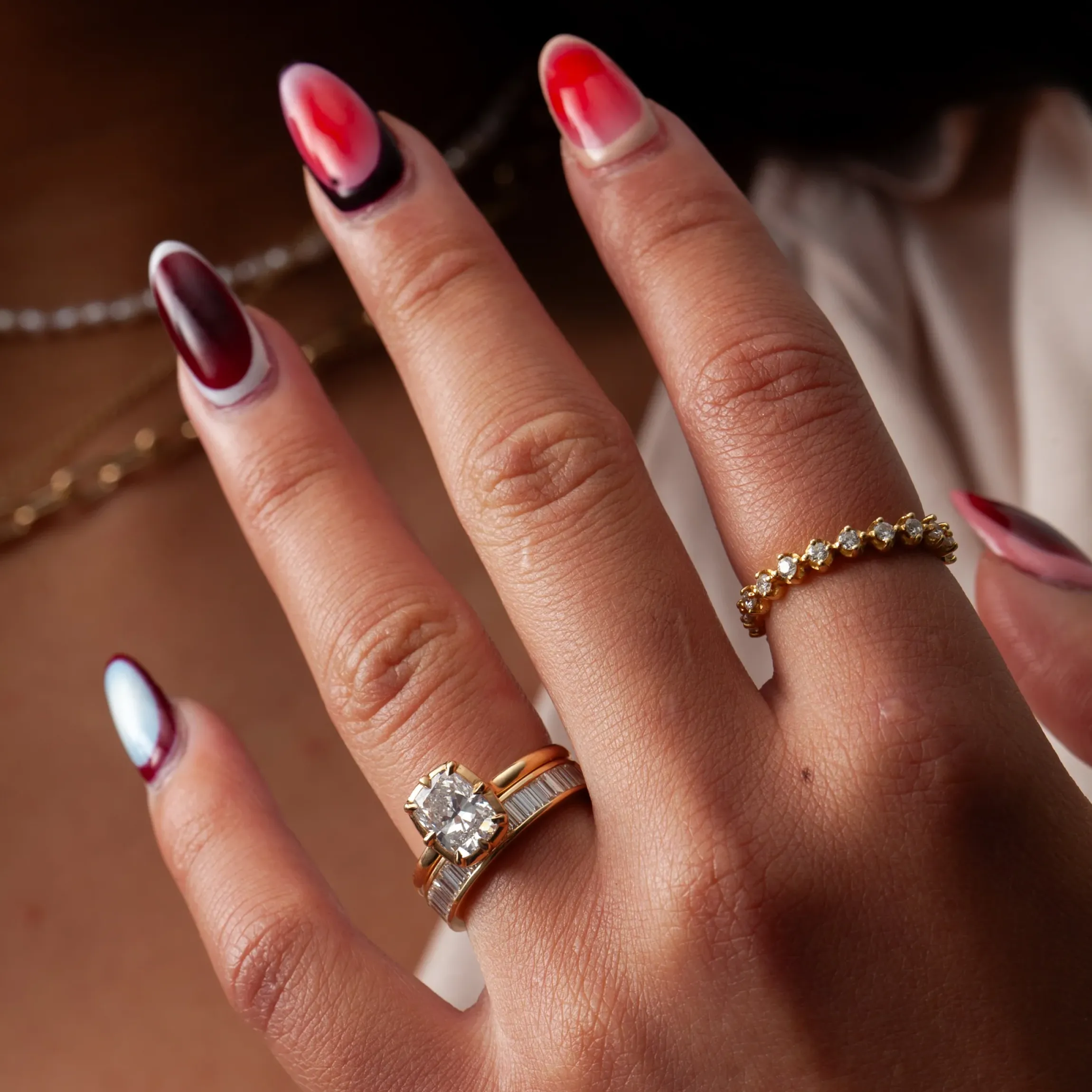 1.50 ct Elongated Cushion Diamond Tableau Solitaire