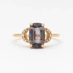 2.00 ct Elongated Cushion Purple Spinel Ring