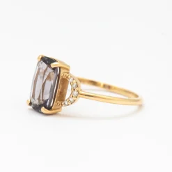 2.00 ct Elongated Cushion Purple Spinel Ring