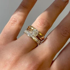 1.28 ct Elongated Old Mine Diamond Canopy Solitaire