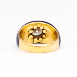1.00 ct Enameled Bezel Solitaire c. 1970s