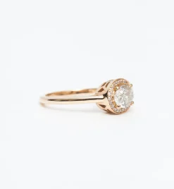 1.00 ct Fancy Grey Oval Diamond Rosette Ring