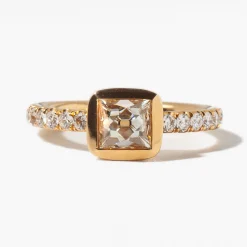 1.09 ct French-Cut Karina Pavé Solitaire Ring