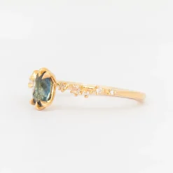 0.73 ct Geo Oval Sapphire White Wisp Ring