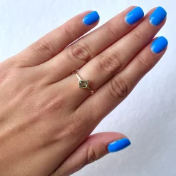 0.54 ct Green Sapphire Mosaic Stack Ring