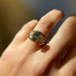 1.98 ct Grey Oval Diamond Bower Ring