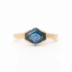 1.47 ct Hexagonal Montana Sapphire Solitaire
